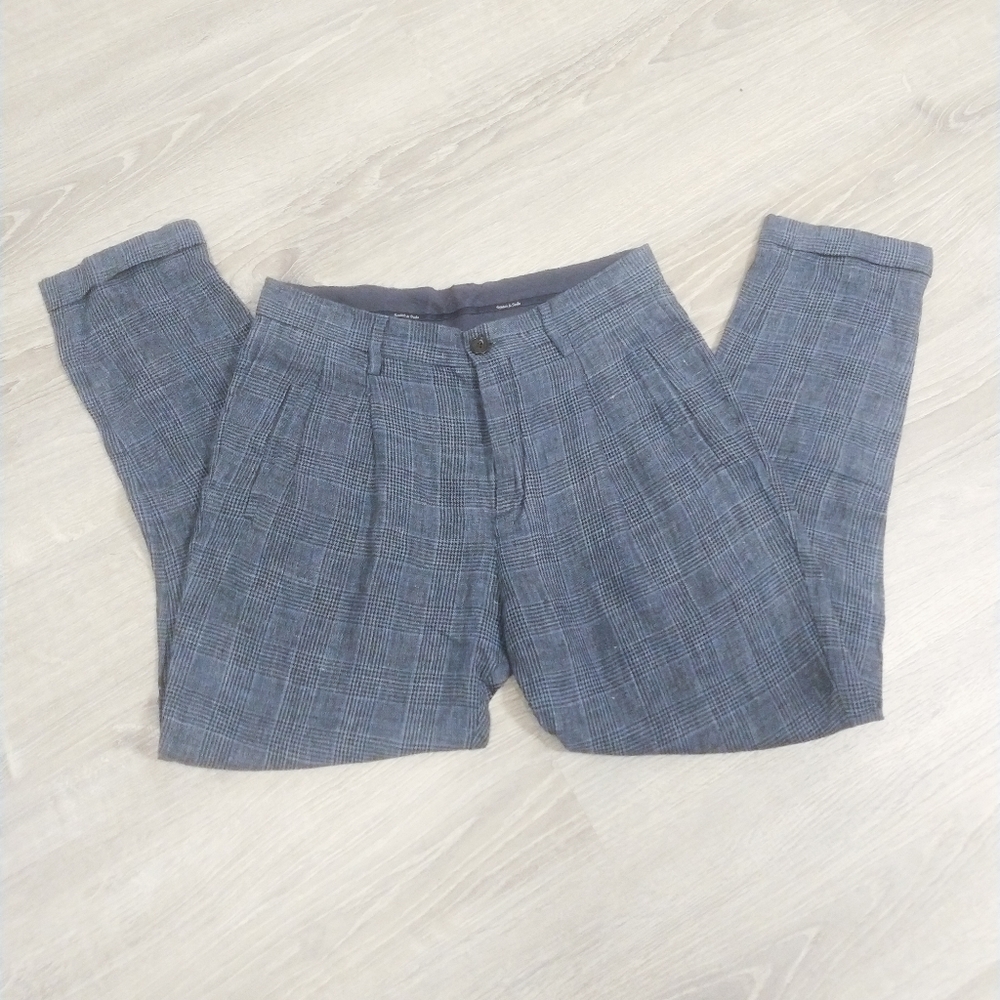 Scotch & Soda Blue Tweed Tapered Trousers Sz 28x32